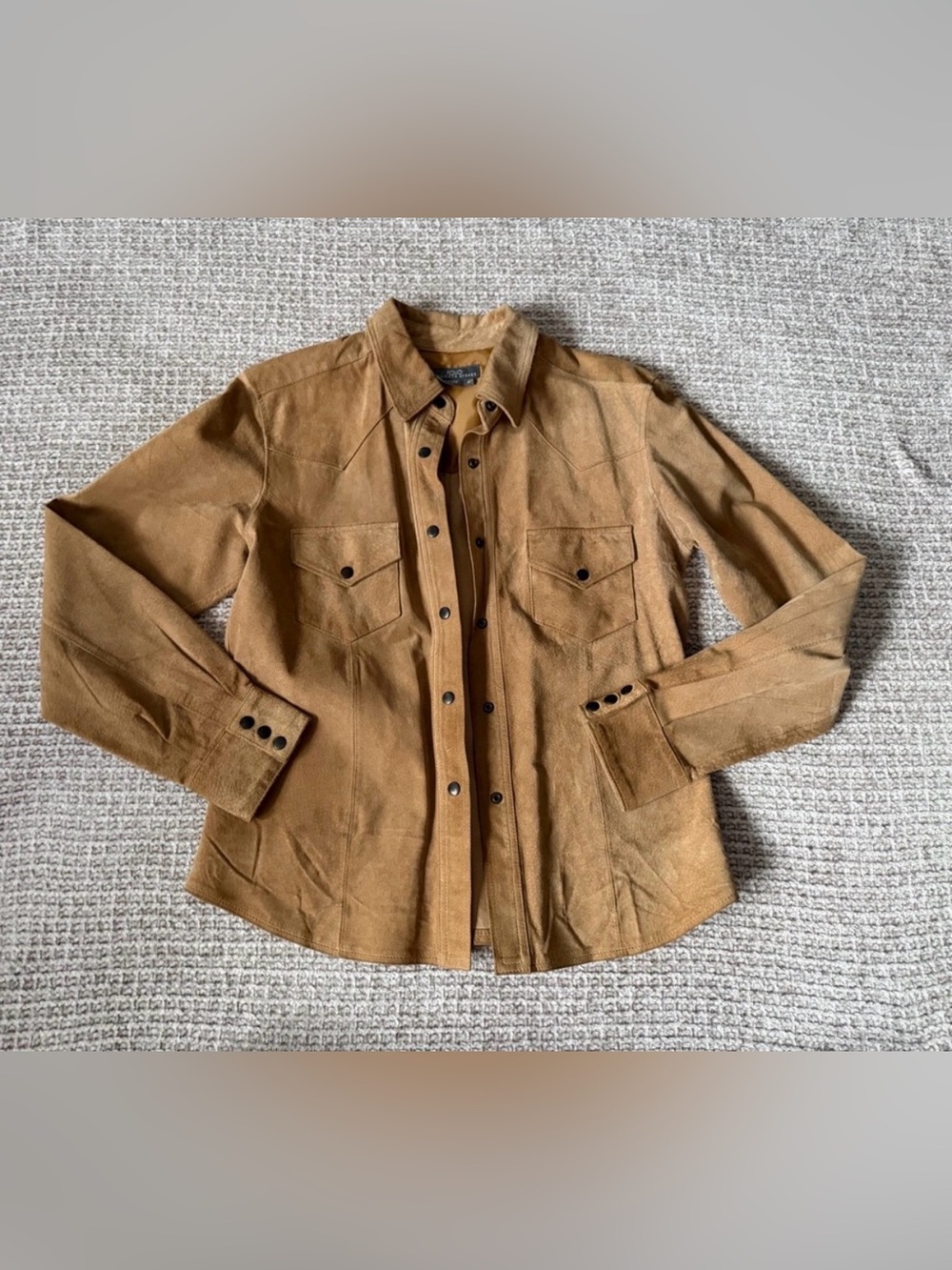 Saks Fifth Avenue Suede-Look Button Front Jacket - Tan